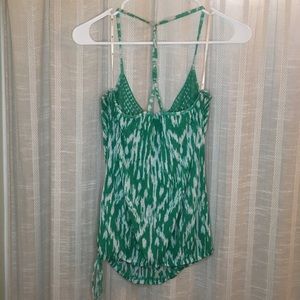 Forever 21 tank top blouse green white small